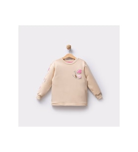 KIZ 5-8 YAŞ SÜZENE NAKIŞLI İKİ İP SWEAT (Çok Renkli)