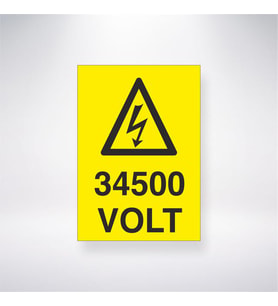 34500 Volt 21x28 Arkası Yapışkanlı Levha