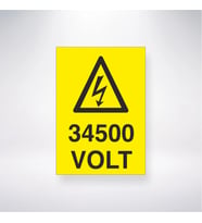 34500 Volt 21x28 Arkası Yapışkanlı Levha