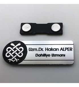 Logo Baskılı Mesleklere Özel Tasarımlı Kişiye Özel Yaka İsimliği