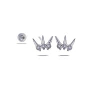 Taç Rodyumlu Tragus Gümüş Küpe 5523