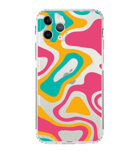 Apple iPhone 11 Pro Uyumlu Kamera Korumalı Tıpalı Kapak Renkli Desen Tasarımlı Şeffaf Kılıf