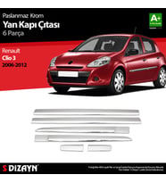 Renault Clio 3 HB Krom Yan Kapı Çıtası 6 Prç 2006-2012