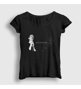 Presmono Kadın Siyah Ian Curtis Joy Division T-Shirt 87522tt