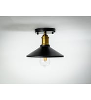 RİOLİGHT RETRO4,RUSTİK MUTFAK,ODA,KOLİDOR İÇİN TEKLİ METAL SARKIT PLOFONYER AVİZE ÇAP:23CM (Siyah)