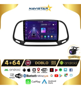 Fiat Doblo 2015-2019 Model 4GB + 64GB Android 13 Kablosuz Carplay Navigasyon Multimedya Sistemi