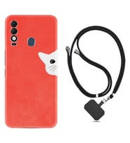Tecno Spark 8T Kılıf Silikon Boyun Askılı İpli Desenli Silikon Kedoş 1735