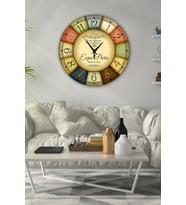 Bilge Retro Tasarımlı Duvar Saati 40 X 40 Cm (Baskılı)