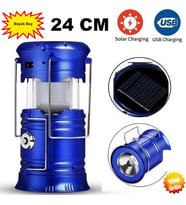 Büyük Boy Kamp Lambası Güneş Enerjili Kamp Çadır Feneri Led Solar Şarjlı Usb Girişli Lamba 24 Cm Boy