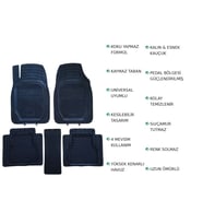 Mercedes E Serisi W213 2019 Uyumlu 3 Cm Havuzlu 5 Parça Set 3D Paspas Takımı Siyah
