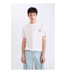 Defacto Beyaz Erkek T-Shirt D5561AX/WT34