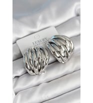 Pirinç Gümüş Renk Vintage Kadın Küpe 5886 - SSSSSS9941-2946