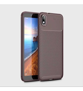 Xiaomi Redmi 7A Kılıf Esnek Soft Karbon Tasarım Legion Serisi (Kahverengi)