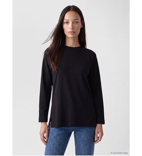 LC WAIKIKI Siyah Oversize Soft Touch Kadın Tunik
