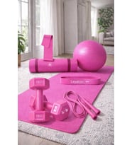 Pilates Minderi 20 cm Pilates Topu Squat Band Direnç Lastiği Atlama İpi Dambıl Seti Pilates Seti
