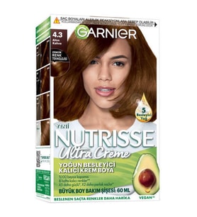 Garnier Nutrisse Yoğun Besleyici Kalıcı Krem Saç Boyası - 4.3 Altın Kahve