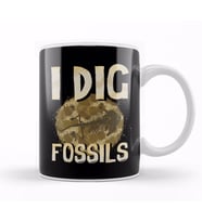 Funny I Dig Fossils Paleontology Pun Dinosaur Kupa Bardak Porselen