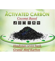 Granül Aktif Karbon Alkol Damıtmaya Uygun Coconut Bazlı 850 Gr (Siyah - Beyaz)