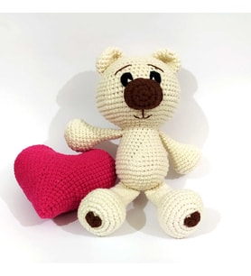 Kalpli Sevimli Ayıcık Amigurumi Organik Oyuncak