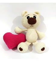 Kalpli Sevimli Ayıcık Amigurumi Organik Oyuncak