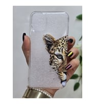 Iphone 11 Uyumlu Leopar Desenli Şeffaf Telefon Kılıfı