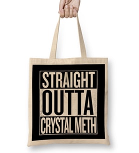Straight Outta Crystal Meth Breaking Bad White Bez Çanta Uzun Saplı