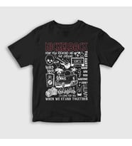 Presmono Unisex Çocuk Siyah Hard Rock Nickelback T-Shirt 537939tt