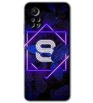Redmi Note 12 Pro 4G Kılıf HD Desen Baskılı Kılıf - Dark Neon Yaprak S Harfi