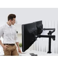 Monozone 2li Çift Kol Monitör Tutucu Led Tv Full Hareketli Çelik Masa Tutucu 17-32inç LCD Masaüstü Standı Desteği