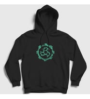 Presmono Unisex Siyah Gear Jinjer Kapüşonlu Sweatshirt 160742tt