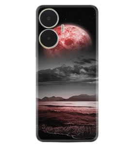 Realme C55 Kılıf Resimli Desenli Silikon Platinium Series Red World 1836