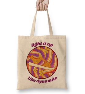 Light It Up Like Dynamite Bts Retro Disco Bez Çanta Uzun Saplı