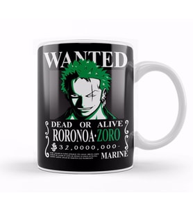 Sudadera Wanted Zoro One Piece Anime Mujer Hombre Kupa Bardak Porselen