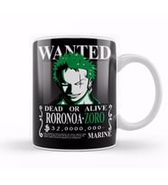 Sudadera Wanted Zoro One Piece Anime Mujer Hombre Kupa Bardak Porselen
