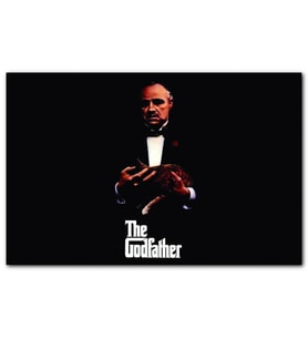 Cakatablo Karanlık Arkaplan The Godfather Marlon Brando MDF Tablo