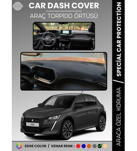 PEUGEOT 208 (2019-2025) Torpido Örtüsü Ön Göğüs Koruma Torpido Koruma Birebir Uyum Kaymaz Özel Kesim