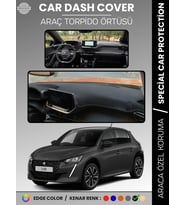 PEUGEOT 208 (2019-2025) Torpido Örtüsü Ön Göğüs Koruma Torpido Koruma Birebir Uyum Kaymaz Özel Kesim