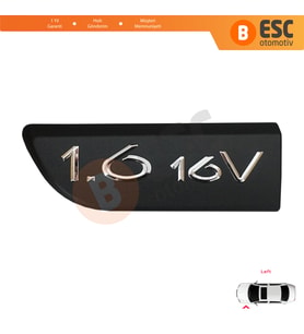 Renault Megane MK2 Scenic MK2 için Sol Taraf Siyah 1.6 16V Monogram Amblemi Yazısı 8200209130