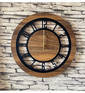 Kişiye Özel Halatlı Dekoratif Ahşap Duvar Saati 40 cm