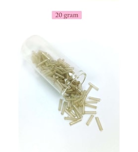 Uzun Boru Kesme Boncuk Çap 2mm Uzunluk 10 mm - 20 Gram - Şeffaf Bej - BNC237
