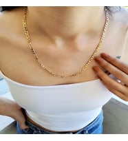 VİNTAGE ÇELİK KOLYE ZİNCİR GOLD KADIN 60CM ÇELİK ÜZERİ ALTIN KAPLAMA GARANTİ BELGELİ