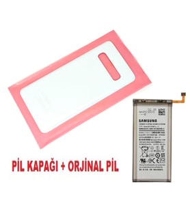 Samsung Galaxy S10 Arka Pil Batarya Kapağı + PİL (CAM) BEYAZ