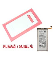 Samsung Galaxy S10 Arka Pil Batarya Kapağı + PİL (CAM) BEYAZ