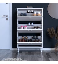 Modilayn VARBİ Kapı Önü 72x127 x26 cm’ lik 3 Düşer Kapak 6 Göz Raf Bölmeli Ayakkabılık