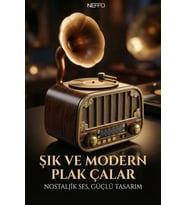 Nostaljik Gramofon Tasarımlı Bluetooth Hoparlör & Plak Çalar Görünümlü Radyo