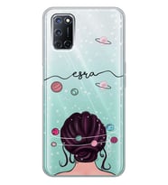 Oppo Kafasında Gezegen Tasarımlı Şeffaf Telefon Kılıfı