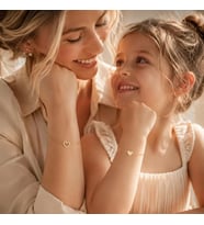 Kişiye Özel 925 Ayar Gümüş Şık Kalp Model Bileklik (Gold) Anne Çocuk Hediye Takı