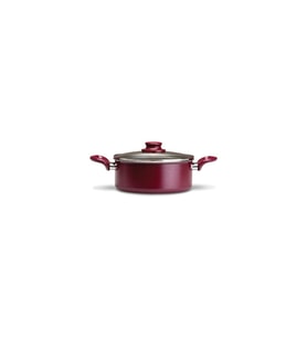 Cem Pırlanta Premium Teflon Derin Tencere 24 cm (A.Bordo)