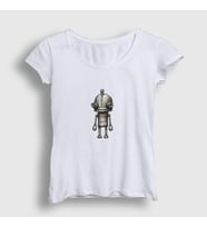 Presmono Kadın Beyaz Josef Oyun Machinarium T-Shirt 509871tt (Beyaz)