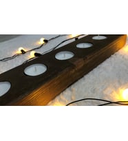 5'li 45 cm Dekoratif Doğal Ahşap Halatlı Yatay Kütük Tealight Mumluk +5 Adet Tealight Mum Dahil